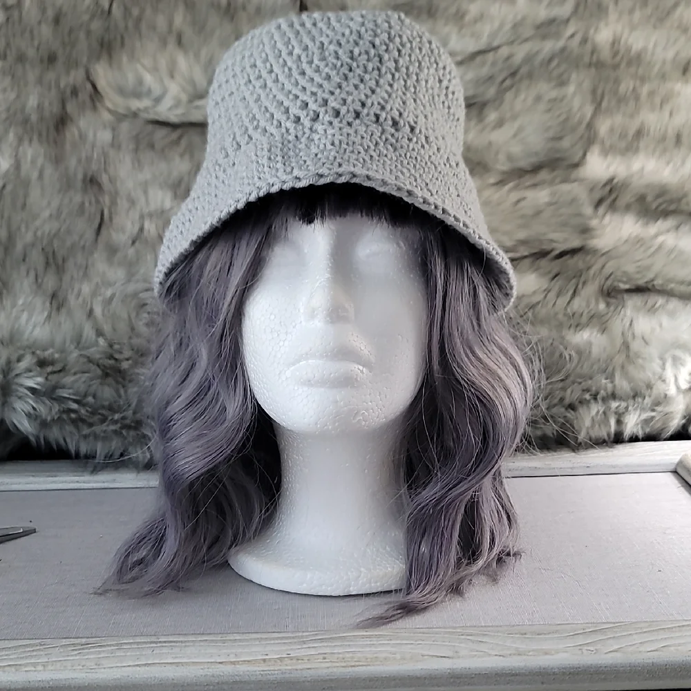 Hand made Gray Crochet Bucket Hat